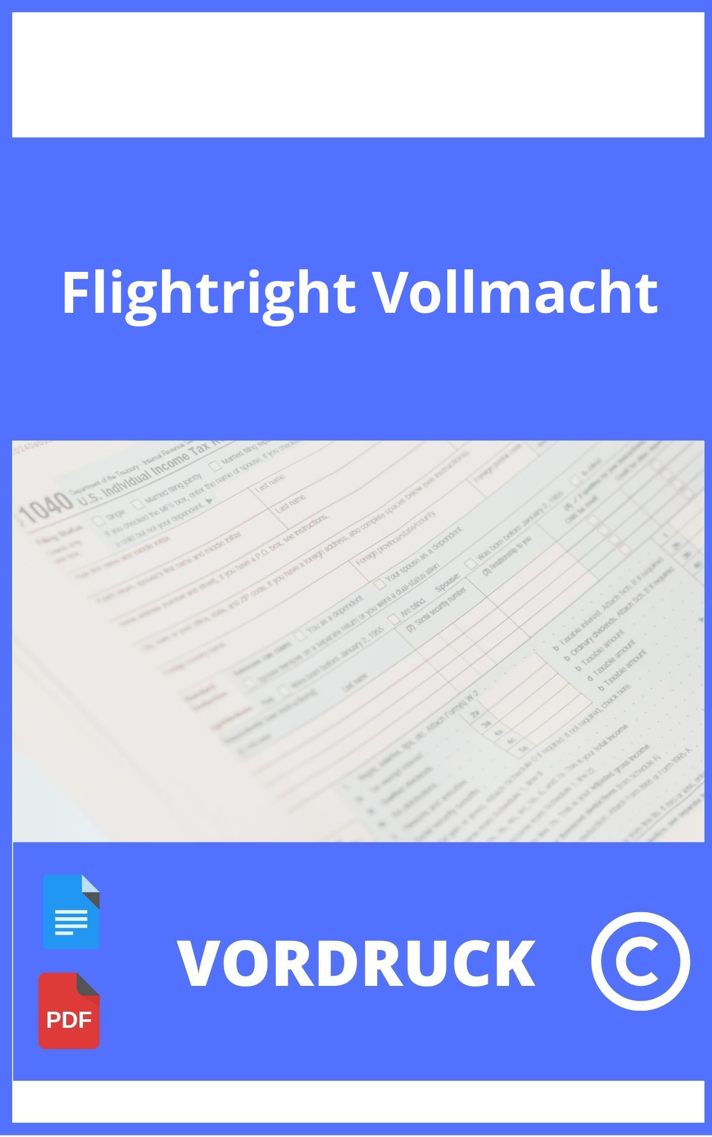 Flightright Vollmacht Vordruck