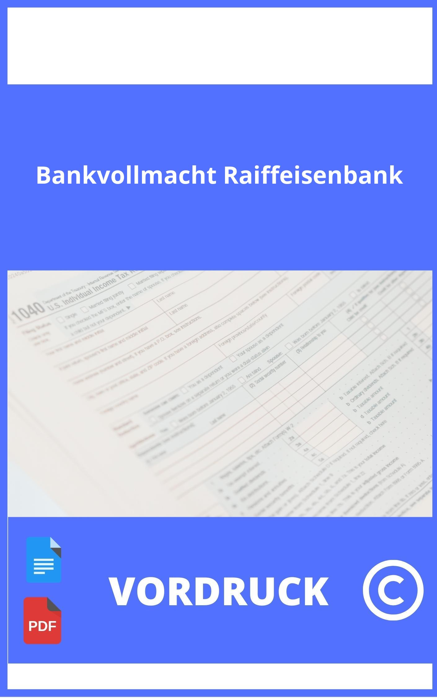 Vordruck Bankvollmacht Raiffeisenbank